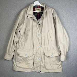 Eddie Bauer Womens Size Large Wool Blend Coat Tan Lined Snap Front Pockets